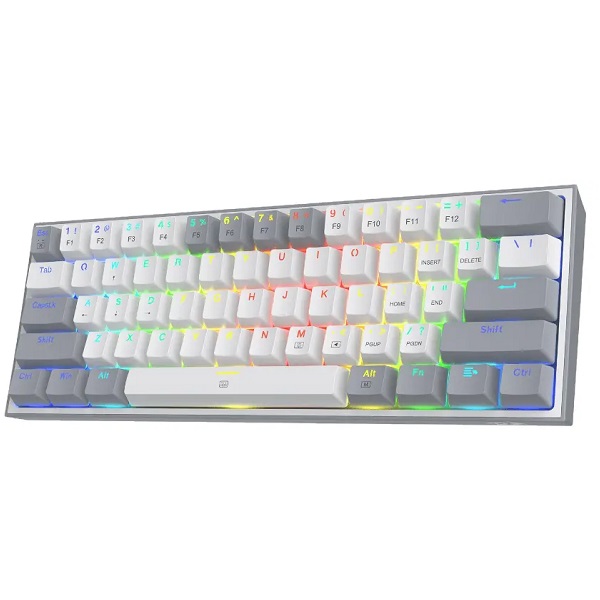 CLAVIER MECANIQUE GAMING MAGMA FIORA F61 WHITE-GREY RED-SWITCH ARGB WIRELESS